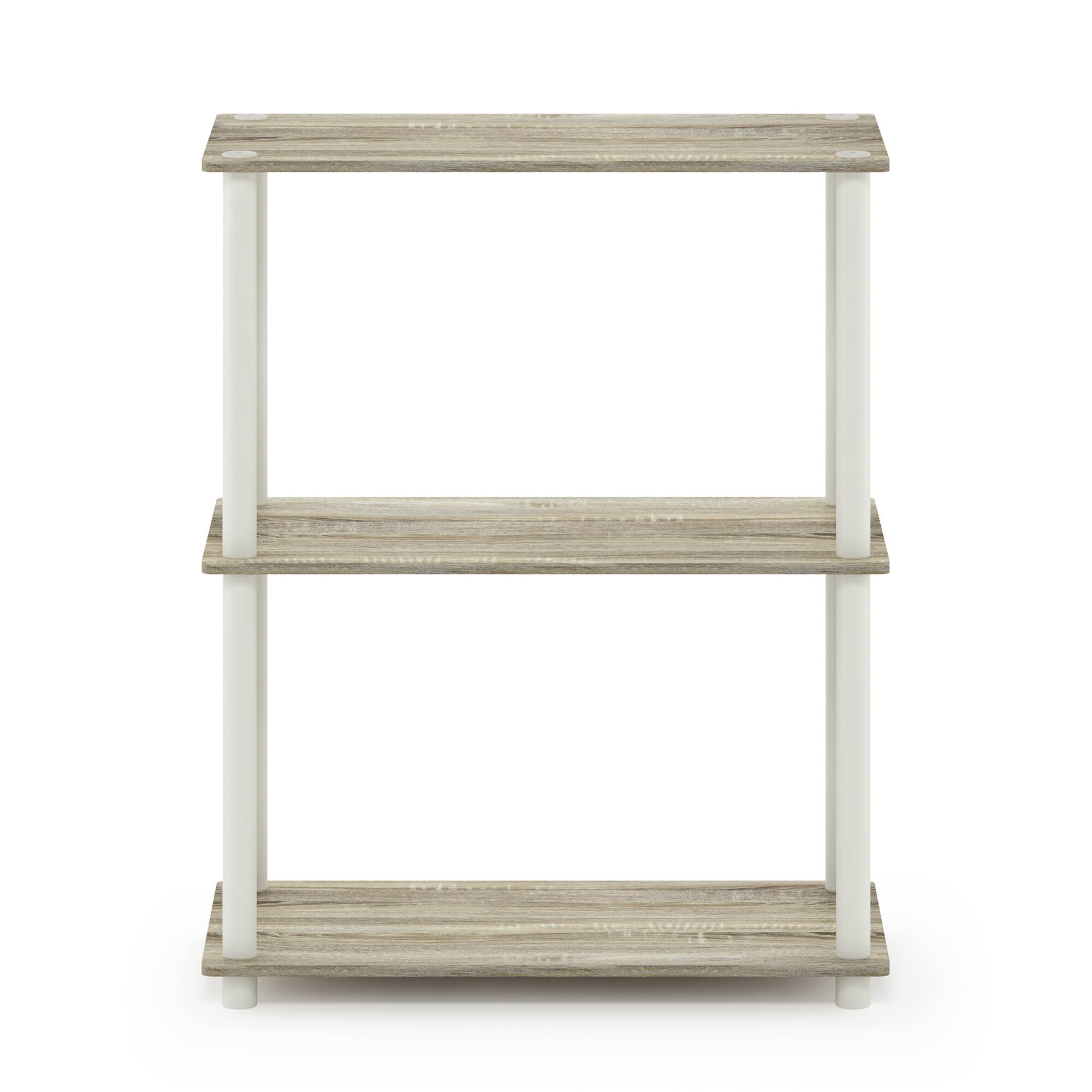 Alt View 2. Furinno - Turn-N-Tube 3-Tier Compact Multipurpose Shelf Display Rack, Sonoma Oak/White - Sonoma Oak/White.