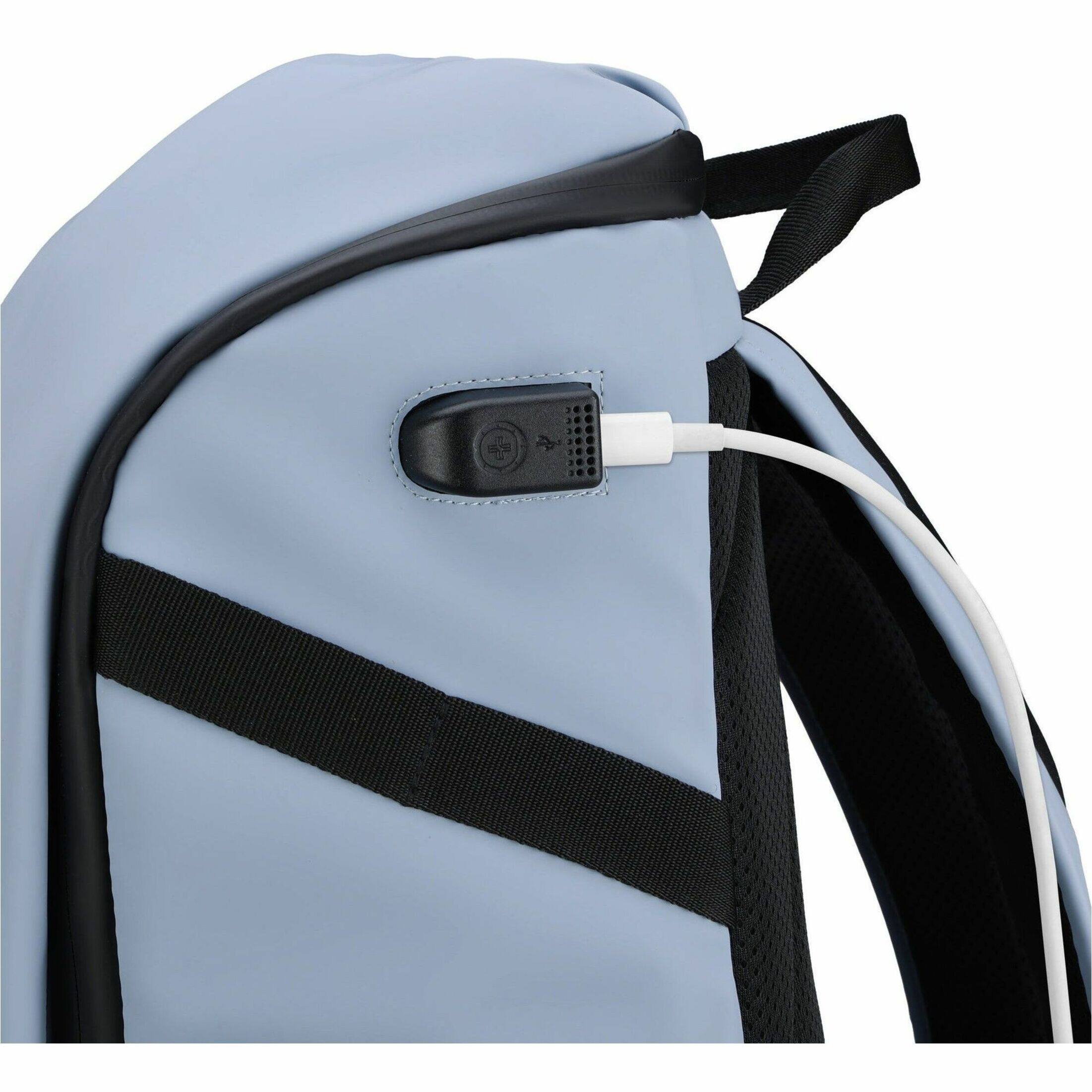 Alt View 19. Swissdigital Design - LAMONE L LED TSA-Friendly Water-Resistant Backpack With USB Charging Port  RFID Protection and Fits Up to 16″ Laptop - Light Blue.