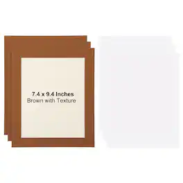 Unique Bargains - 3pcs Cardboard Picture Frame, 9.8x11.8 Inch Photo Wall Display Paper Frame with Clear Film for Artwork - Brown Textured