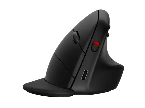 Front. HP - HP 920 Ergonomic Vertical Mouse - Black.