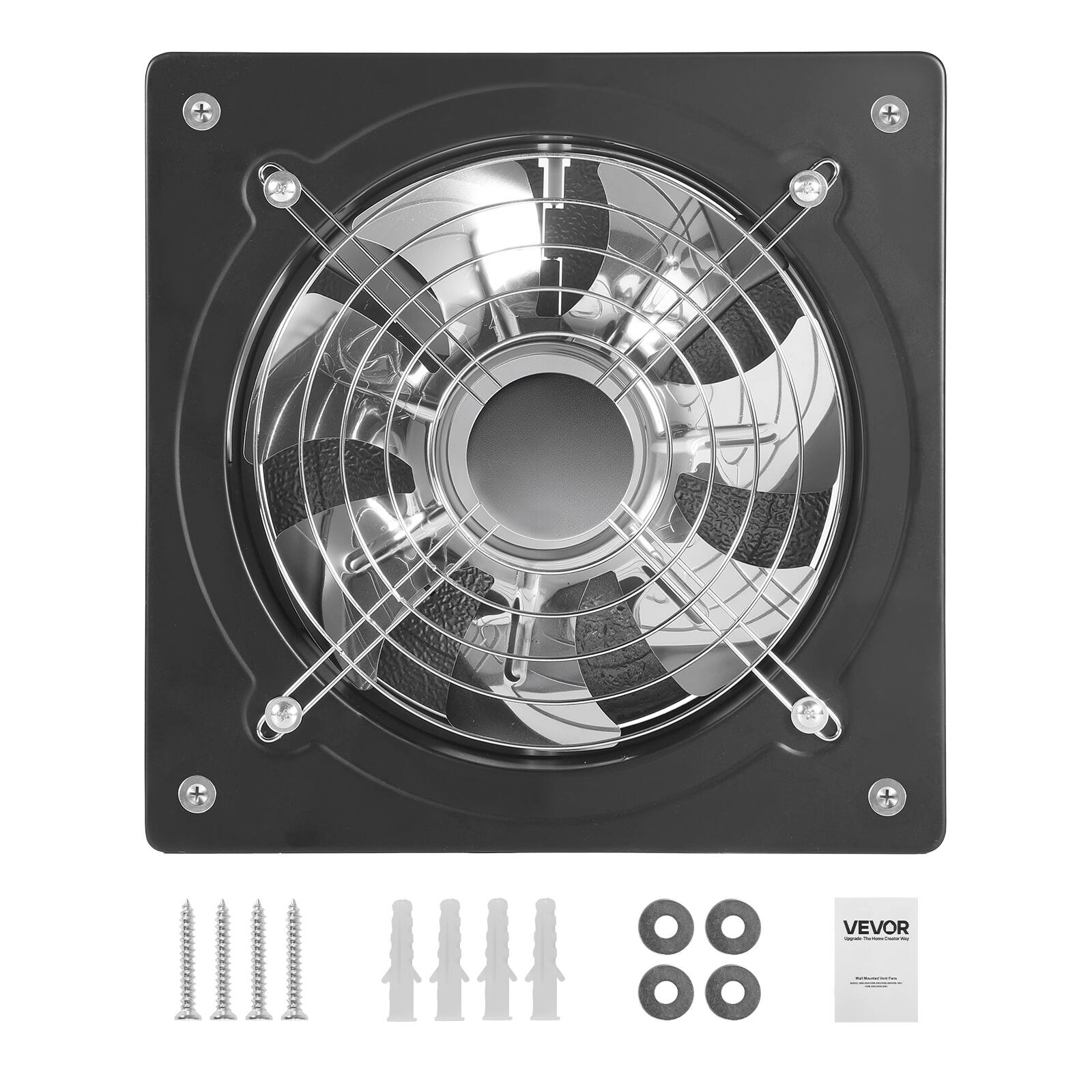Alt View 5. VEVOR - 10 Inch Exhaust Fan, 988 CFM High Velocity Wall Mount Vent Fan with On/Off Control, Low Consumption - Black.