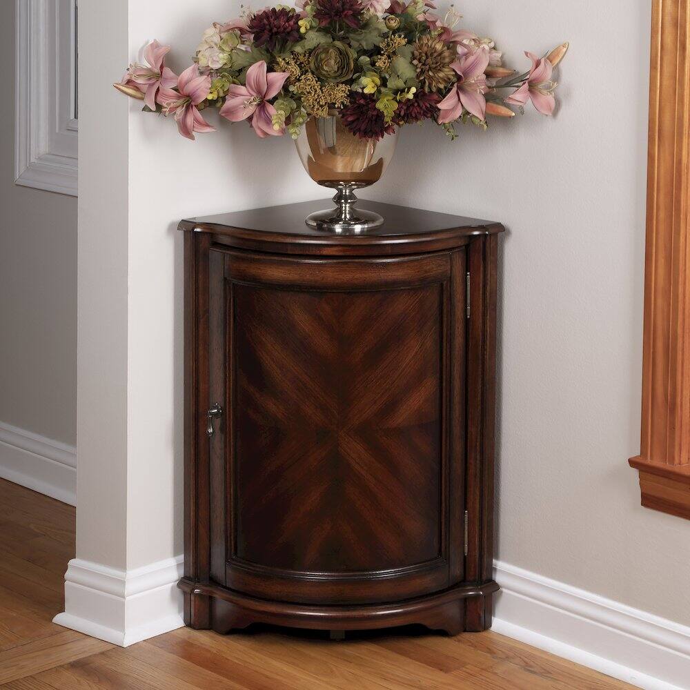 Alt View 4. Butler Specialty - Durham Corner Cabinet - Dark Brown.