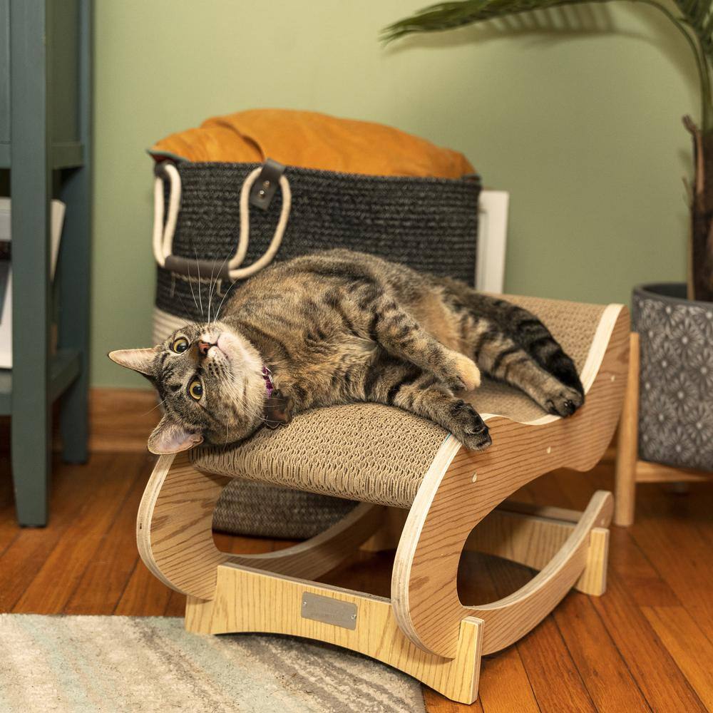 Alt View 2. Armarkat - Real Wood Medium Wooden Cat Rocking Chair Detachable Cat Swing Chair - Beige.