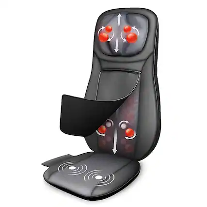 Front. Snailax - Snailax shiatsu Neck & Back Massager with Heat, Full Back Kneading Shiatsu and Rolling Massage - black.