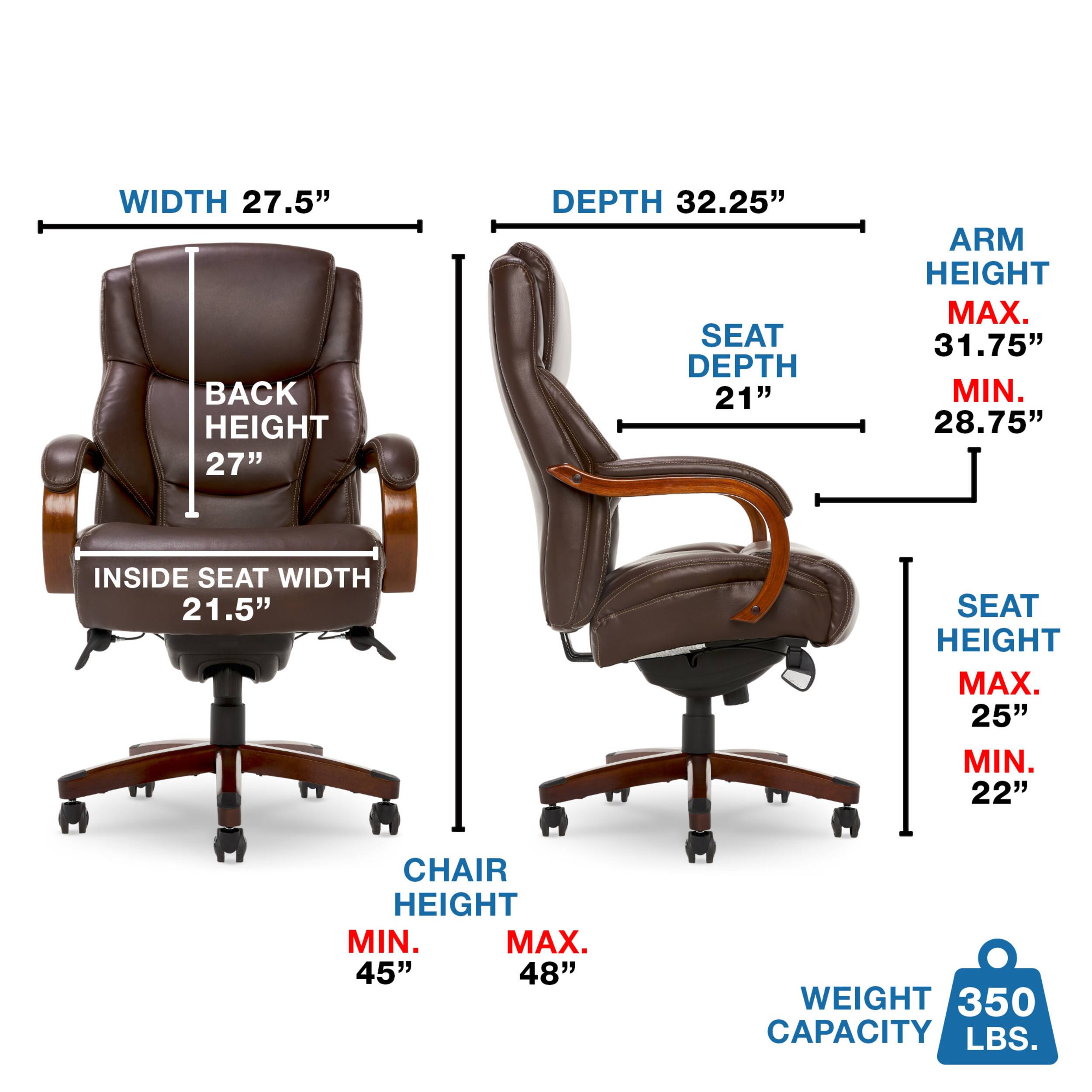 Left. La-Z-Boy - Delano Big & Tall Bonded Leather Executive Chair - Chestnut Brown.