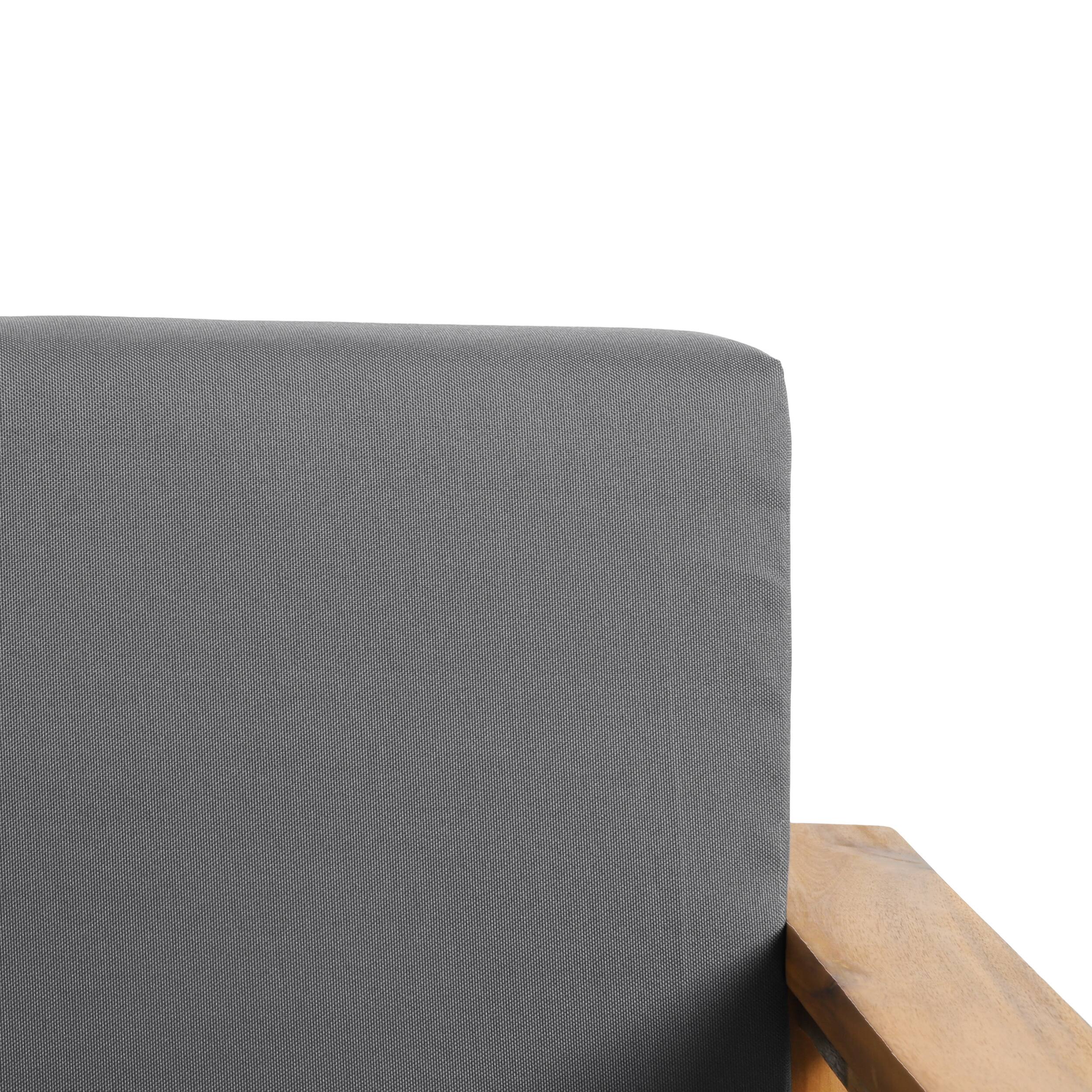 Alt View 5. Mondawe - Outdoor Acacia Wood Seating Chairs with Water-Resistant Cushions - Dark Grey.