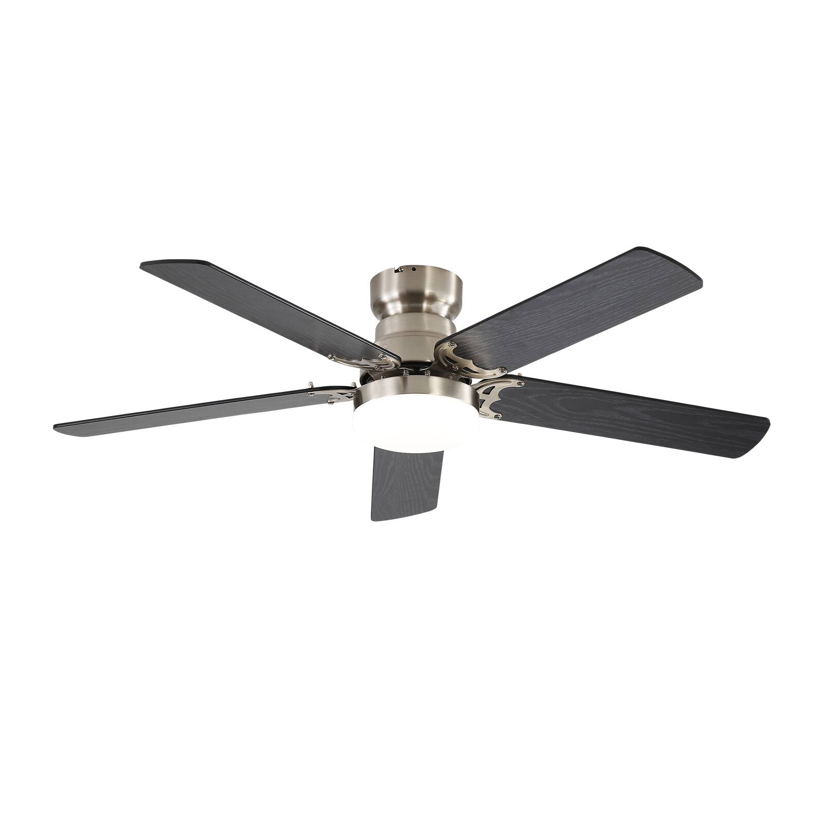 Left. Sofucor - 42 Inch Brushed Nickel Ceiling Fans Light Kits with Remote Control Dimmable LED & 6 Speeds Reversible Quiet DC - Nickel.