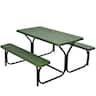 Costway - Picnic Table Bench Set Outdoor Backyard Patio Garden Party Dining All Weather - Green