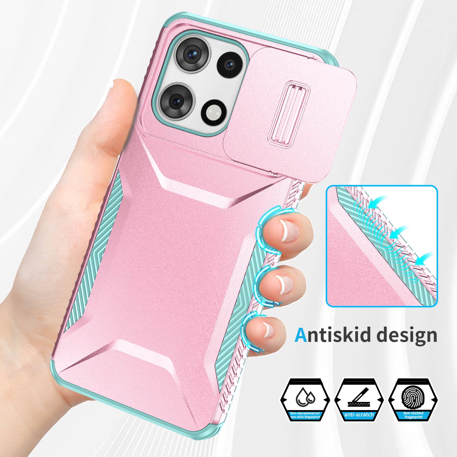 Antiskid design

Non-slip, non-stick fingerprint
anti-scratch
Non-stained fingerprint