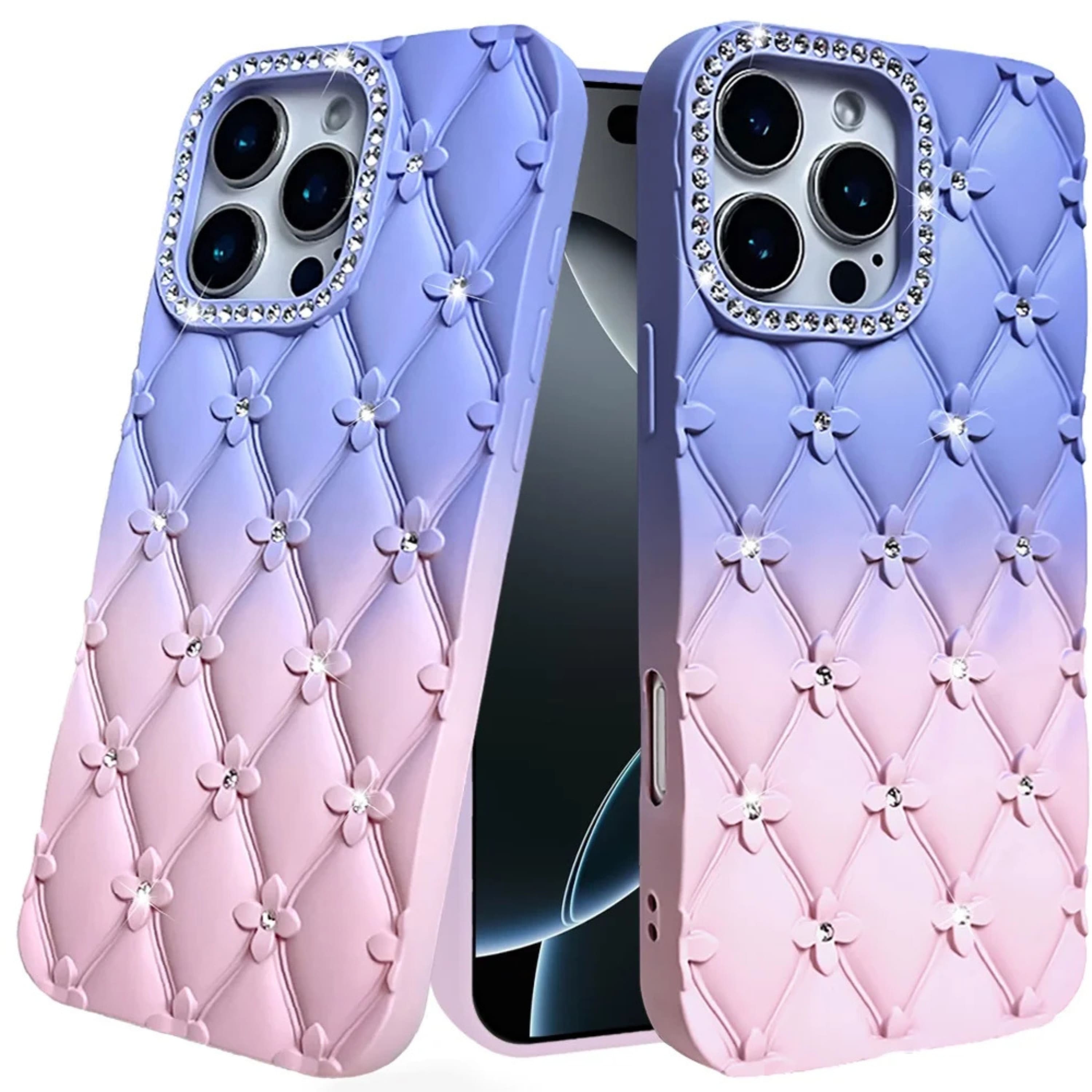 Kitcheniva - Bling Diamond Pattern Padded Case With Tempered Glass For iPhone 16 Pro Max - Light Blue price history on PriceWatchPro
