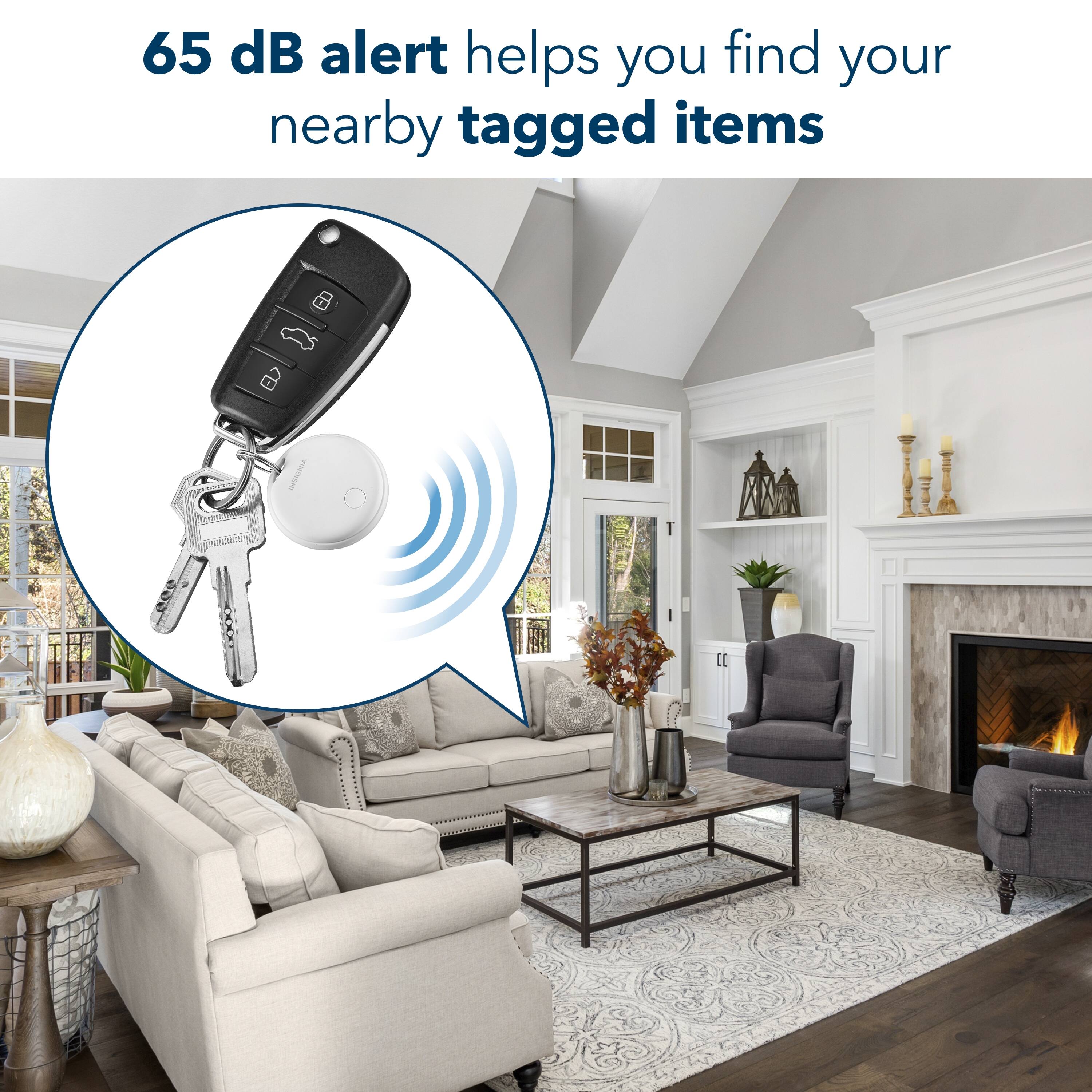65 dB alert helps you find your nearby tagged items