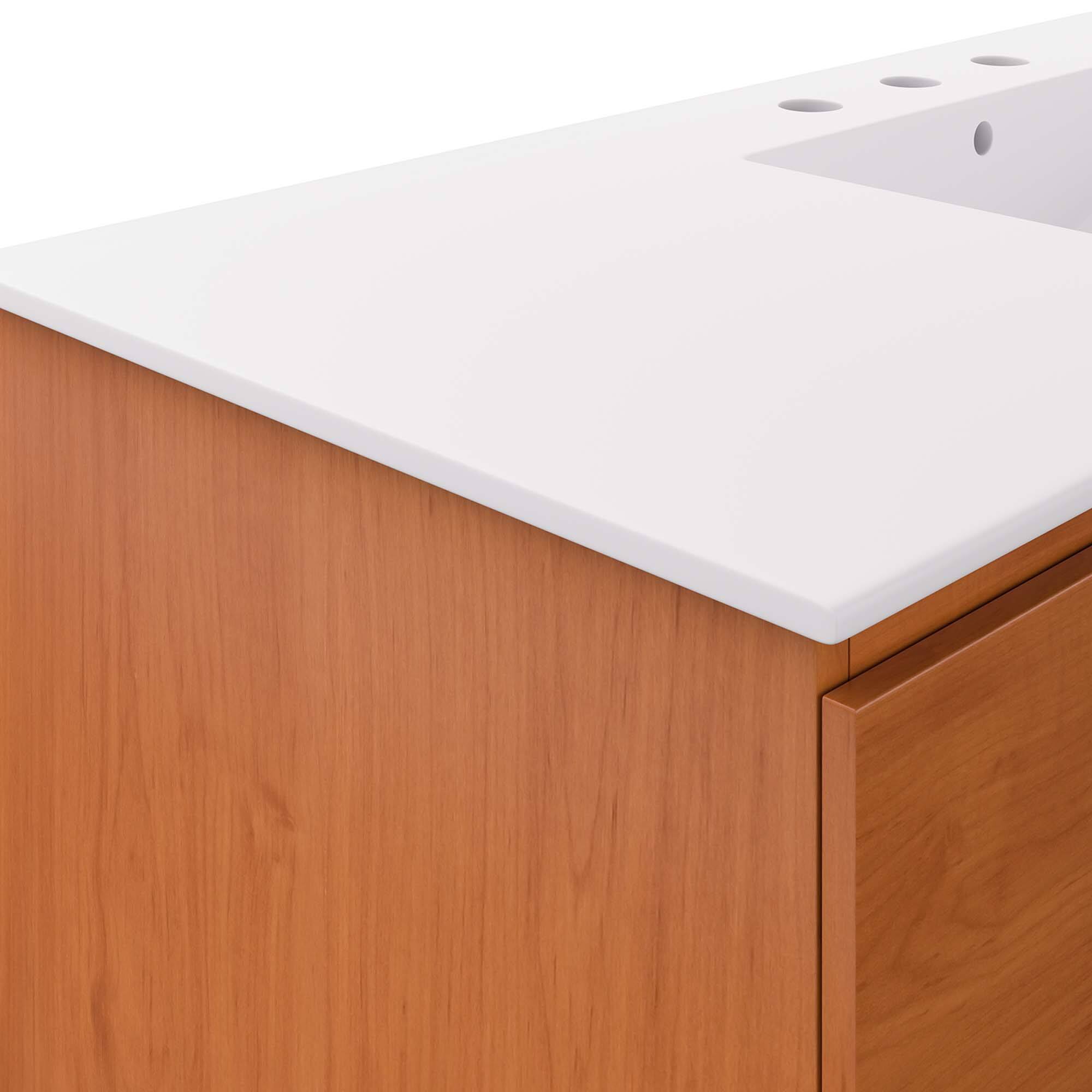 Alt View 6. Modway - Scenic Wall-Mount Bathroom Vanity Basin Included by Modway - Cherry White.