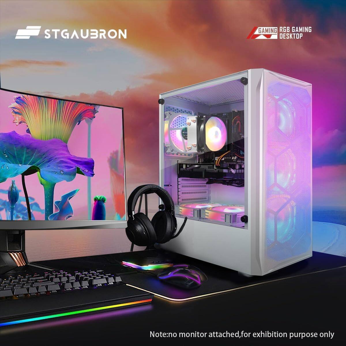 STGAUBRON GAMING RGB GAMING DESKTOP  
Note: no monitor attached, for exhibition purpose only