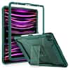 Front. VIKESI - Kickstand Protective Case for iPad Pro 12.9 inch , Matte Frosted Scratch Resistant Back, TPU Shockproof Frame - Midnight Green.