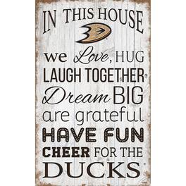 Fan Creations - Anaheim Ducks 11'' x 19'' Team In This House Sign - Multicolor