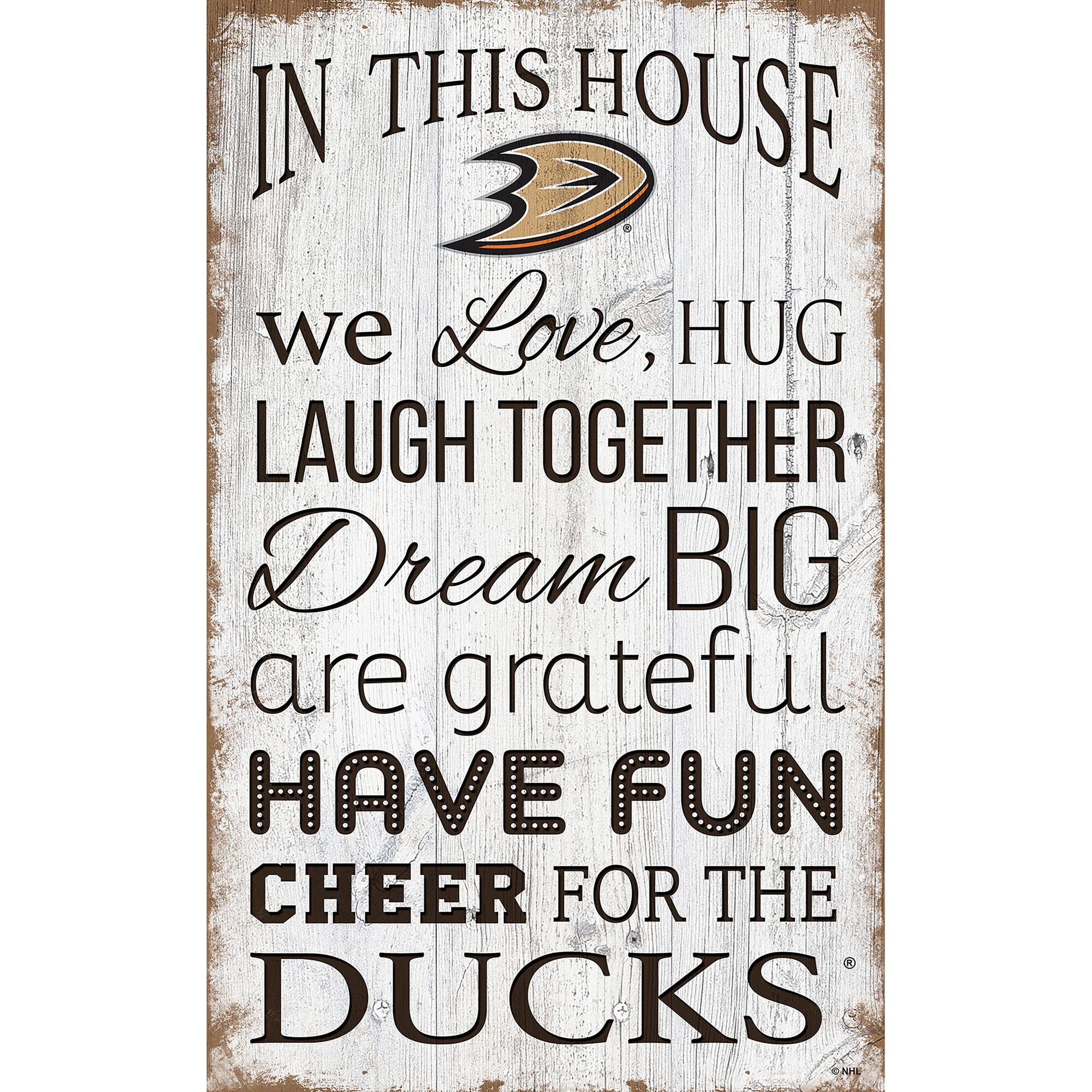 Anaheim Ducks 11'' x 19'' Team In This House Sign