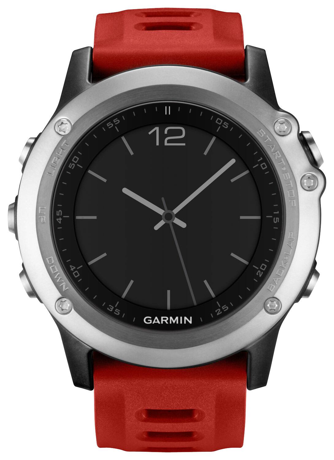 Garmin fēnix GPS Watch Silver/Red 010-01338-15 Best Buy