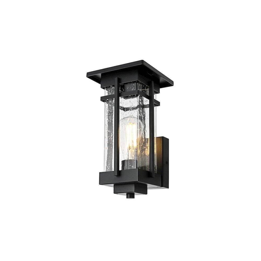 Left. Elegant Lighting - Livingston 7 inch Outdoor Pendant in Black - Black.