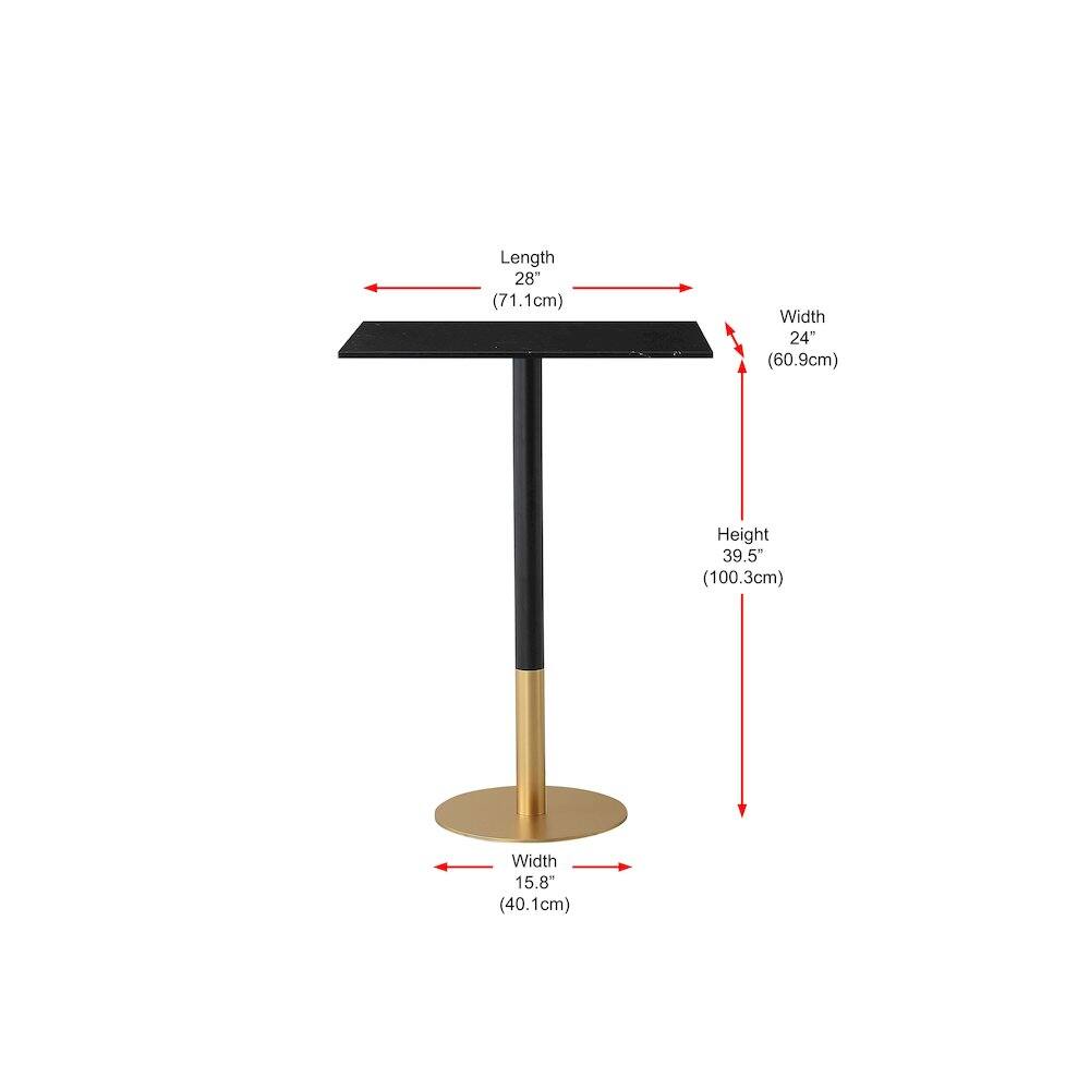 Length 28" (71.1cm)  
Width 24" (60.9cm)  
Height 39.5" (100.3cm)  
Width 15.8" (40.1cm)