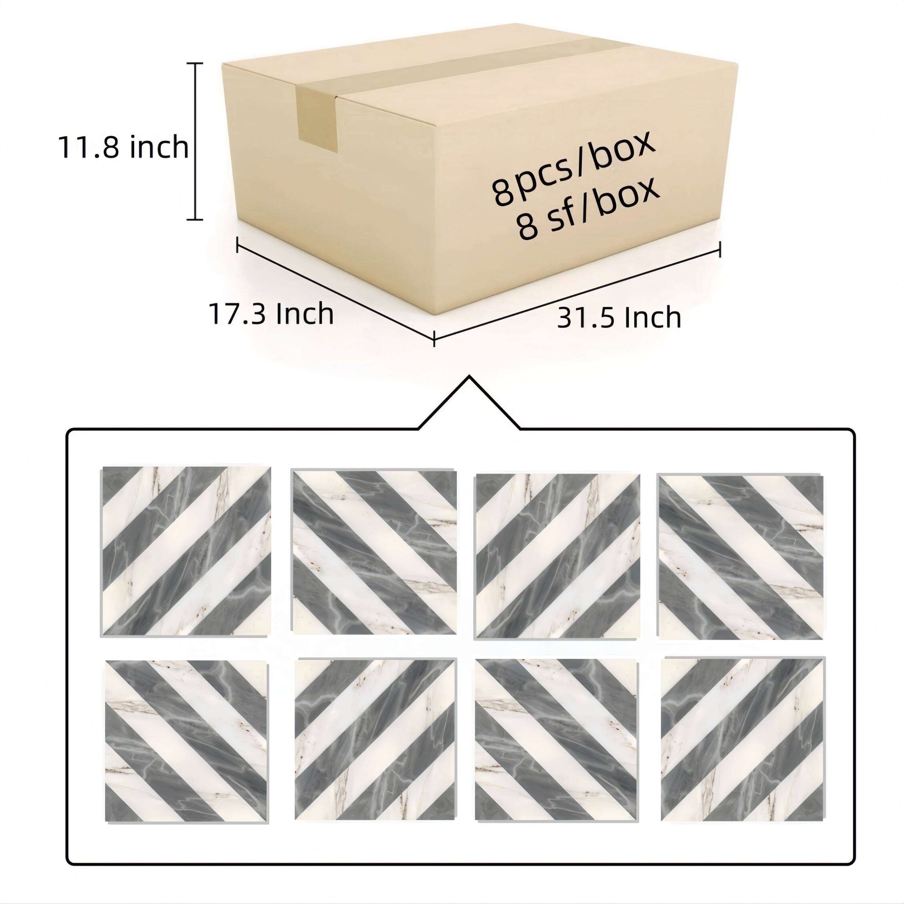 11.8 inch  
17.3 Inch  
31.5 Inch  

8pcs/box  
8 sf/box