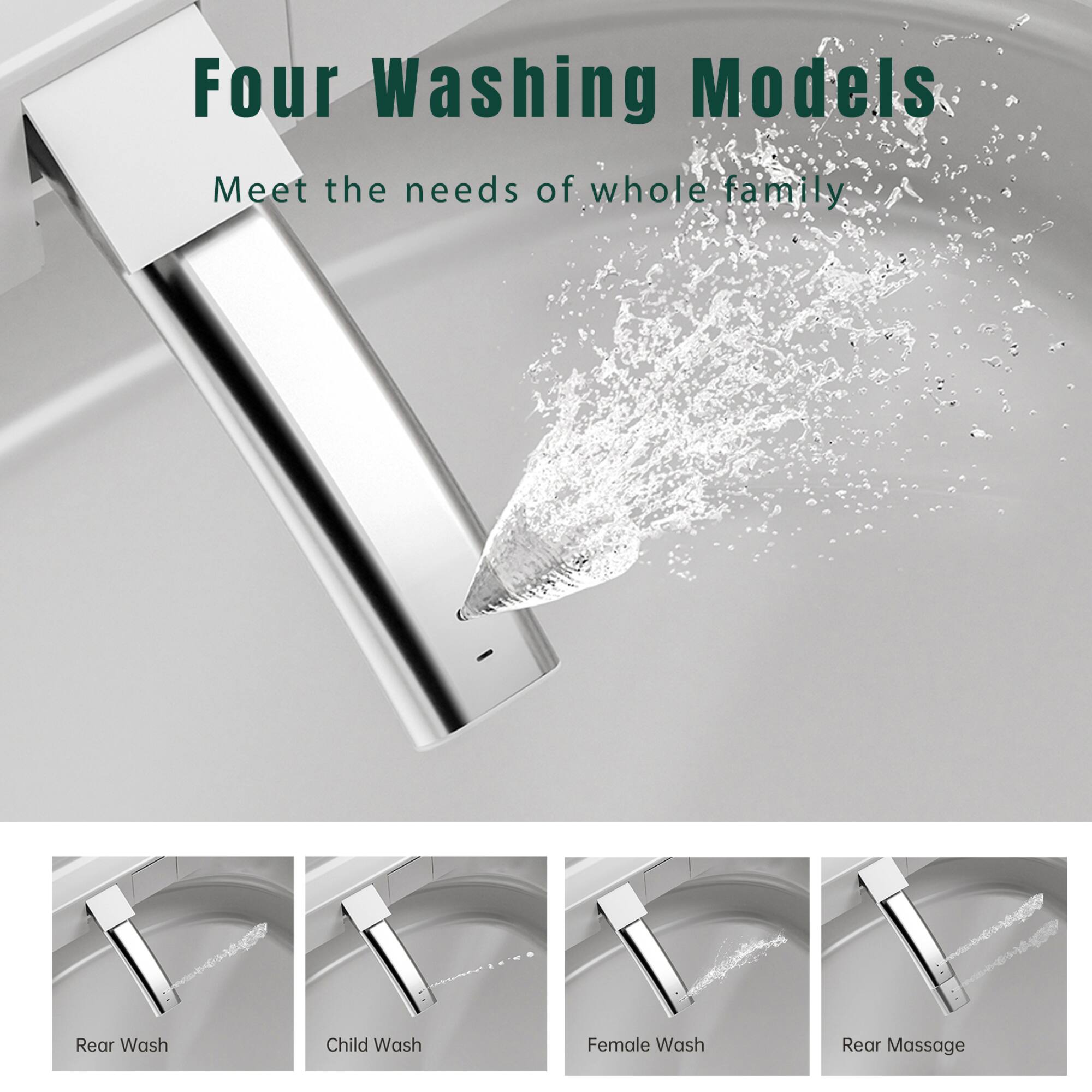 Four Washing Models  
Meet the needs of whole family  

- Rear Wash  
- Child Wash  
- Female Wash  
- Rear Massage