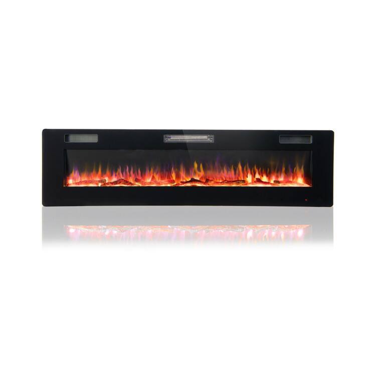 Alt View 9. HONGGE - 60 Inch Electric Fireplace Wall Recessed and Mounted - Black.