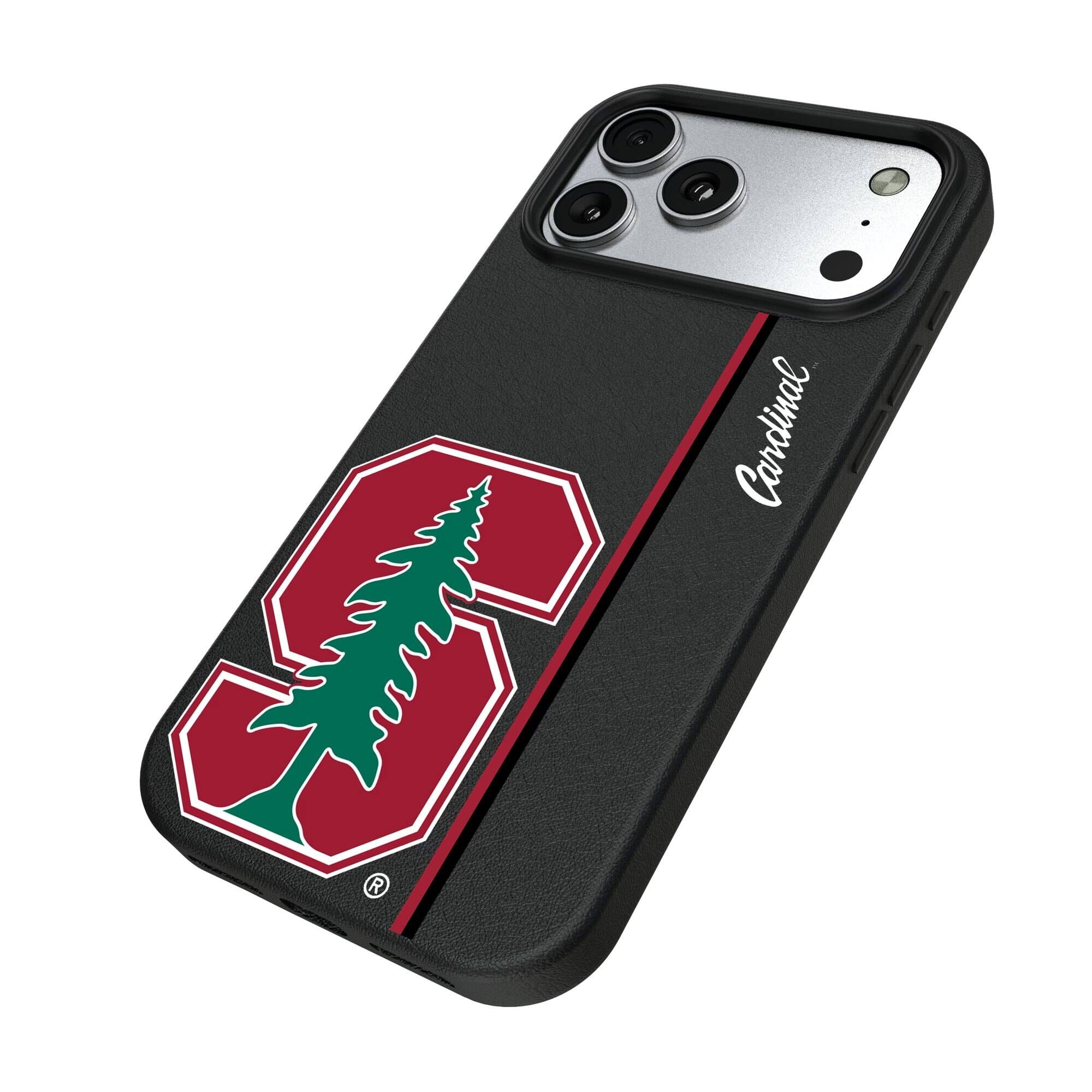 Alt View 1. Keyscaper - Stanford Cardinal iPhone Magnetic Bump Case - 16 Pro Max - Black.