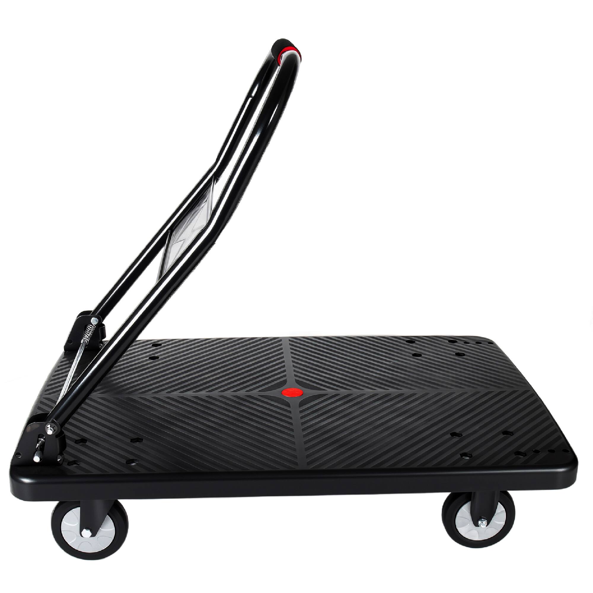 Back. LOVMOR - 35.75 x 24 in. Foldable Platform Truck with 5 in. Wheels, 660-Lb Capacity - Black.
