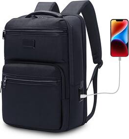 Wikistore - Backpack for 15.6 Inch Laptop Water Resistant Lightweight Business School College Travel Bookbag - Black
