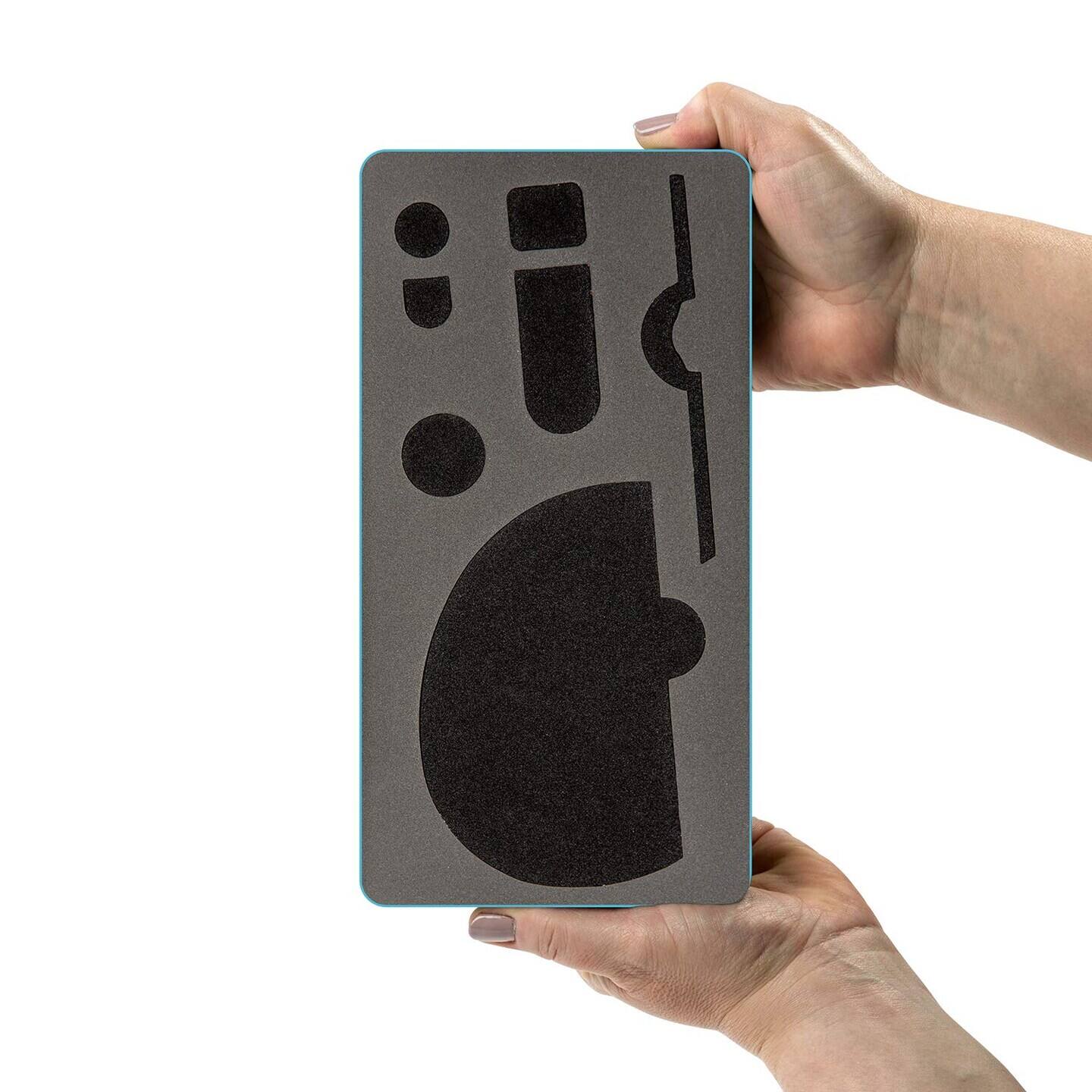 Angle. AccuQuilt - Zippity Do Done 18" Black zipper with pull.