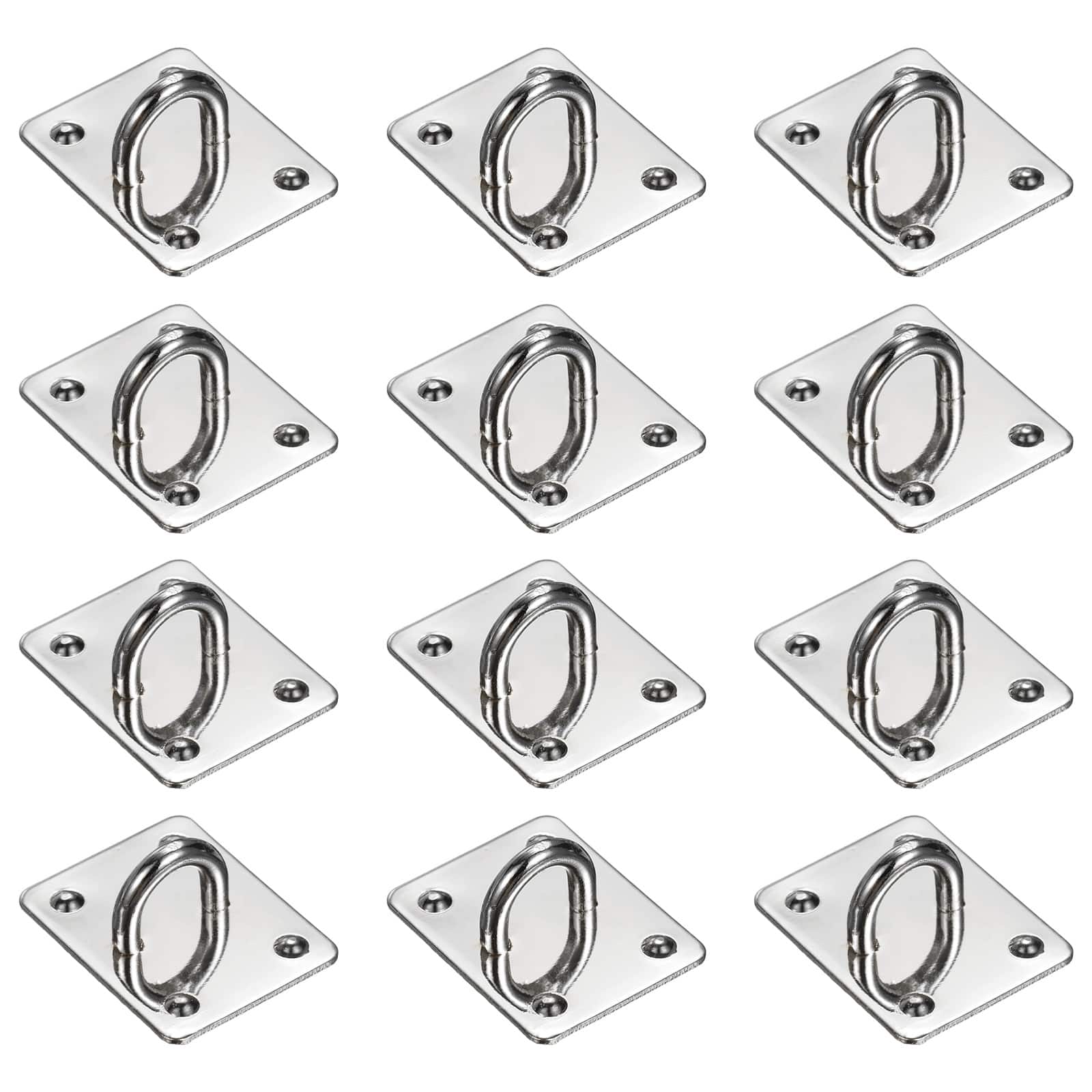 Unique Bargains - Metal Phone Charm Hook 1.1", 12pcs Adhesive Square Shaped Finger Grip for Smartphones Keychain Tablet Case Accessories - Silver