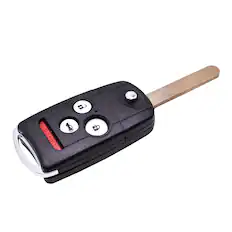 Front. HQRP - Flip Key Fob Shell Case 4-Button Replacement for Acura MDX RDX TL TSX ZDX Honda Accord - Black.