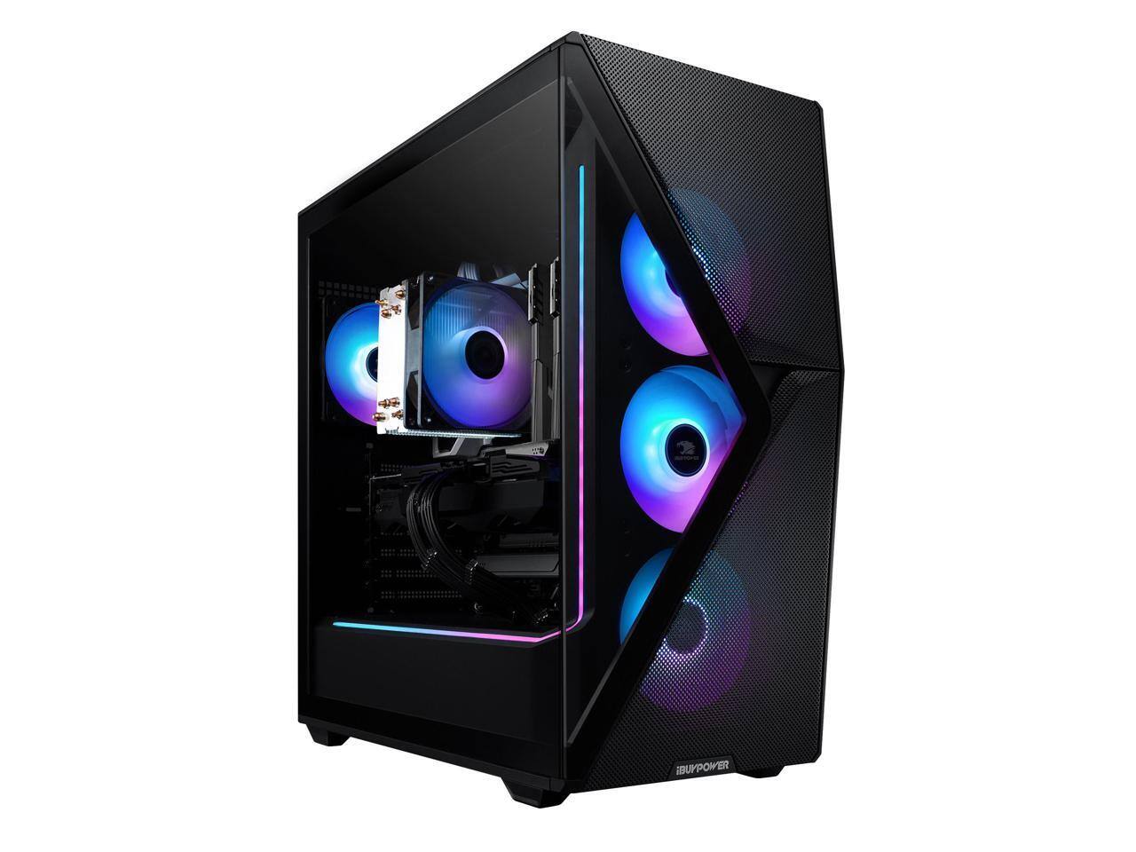 Alt View 1. iBUYPOWER - iBUYPOWER Gaming PC - AMD Ryzen 7 5700, RTX 4060 Ti 8GB, 16GB DDR4, 1TB NVMe SSD - Black.