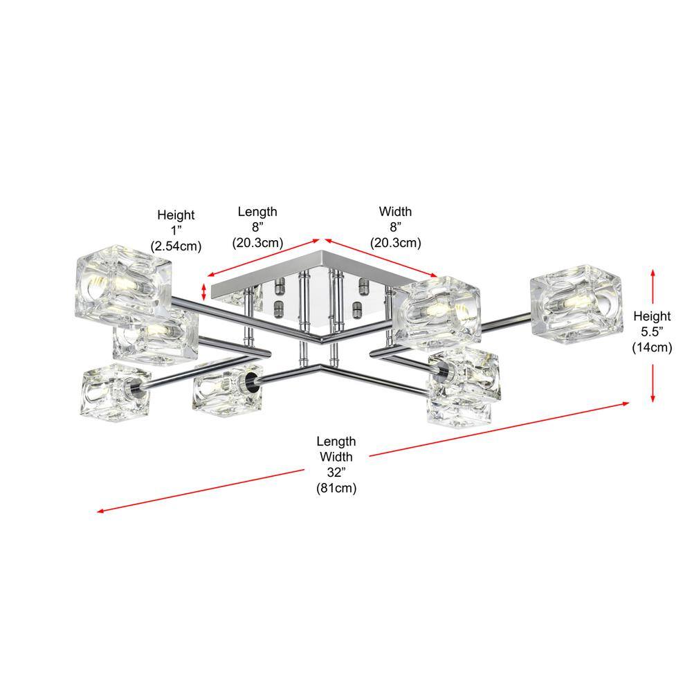 Height 1" (2.54cm)  
Length 8" (20.3cm)  
Width 8" (20.3cm)  
Height 5.5" (14cm)  
Length Width 32" (81cm)