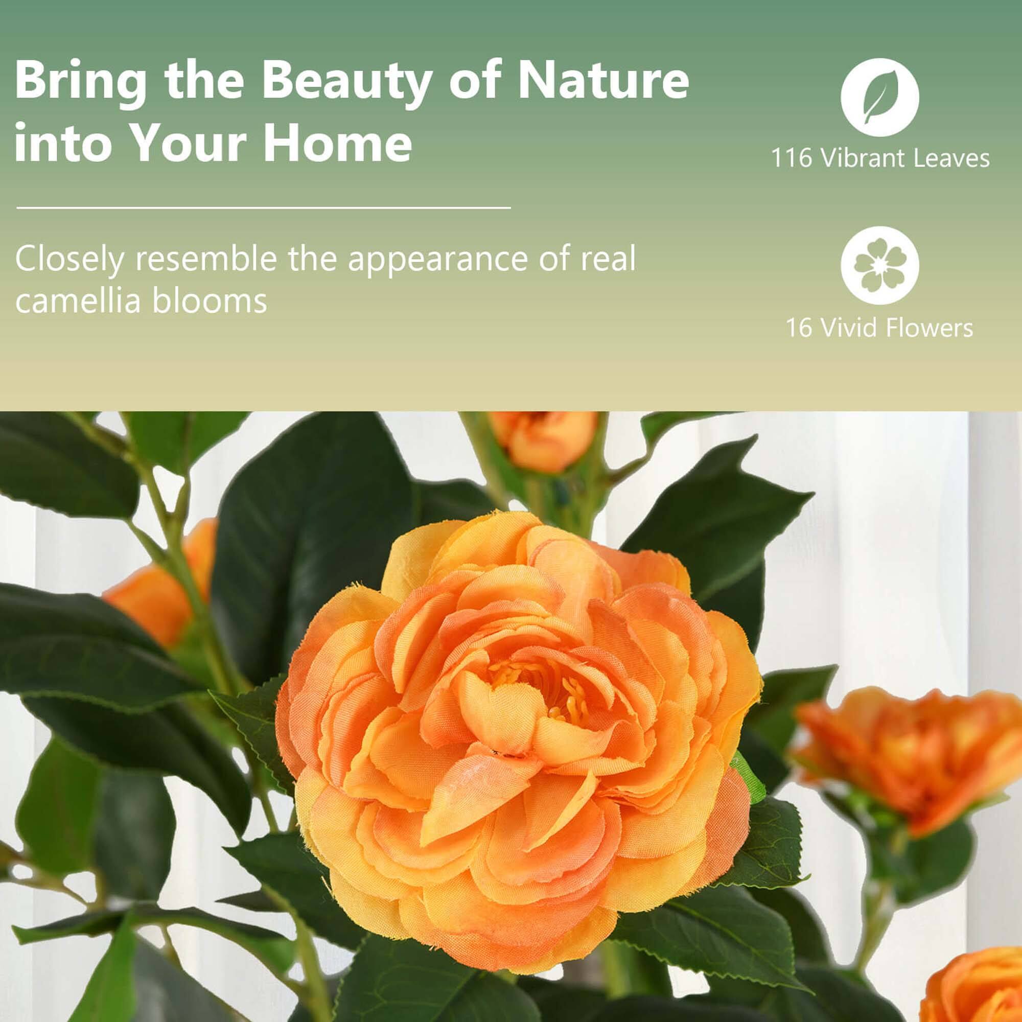 Bring the Beauty of Nature into Your Home

Closely resemble the appearance of real camellia blooms

116 Vibrant Leaves

16 Vivid Flowers