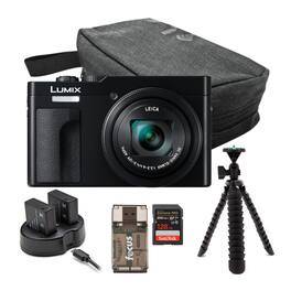 Panasonic - LUMIX ZS99 30x Zoom Point Compact Black Digital Camera Bundle