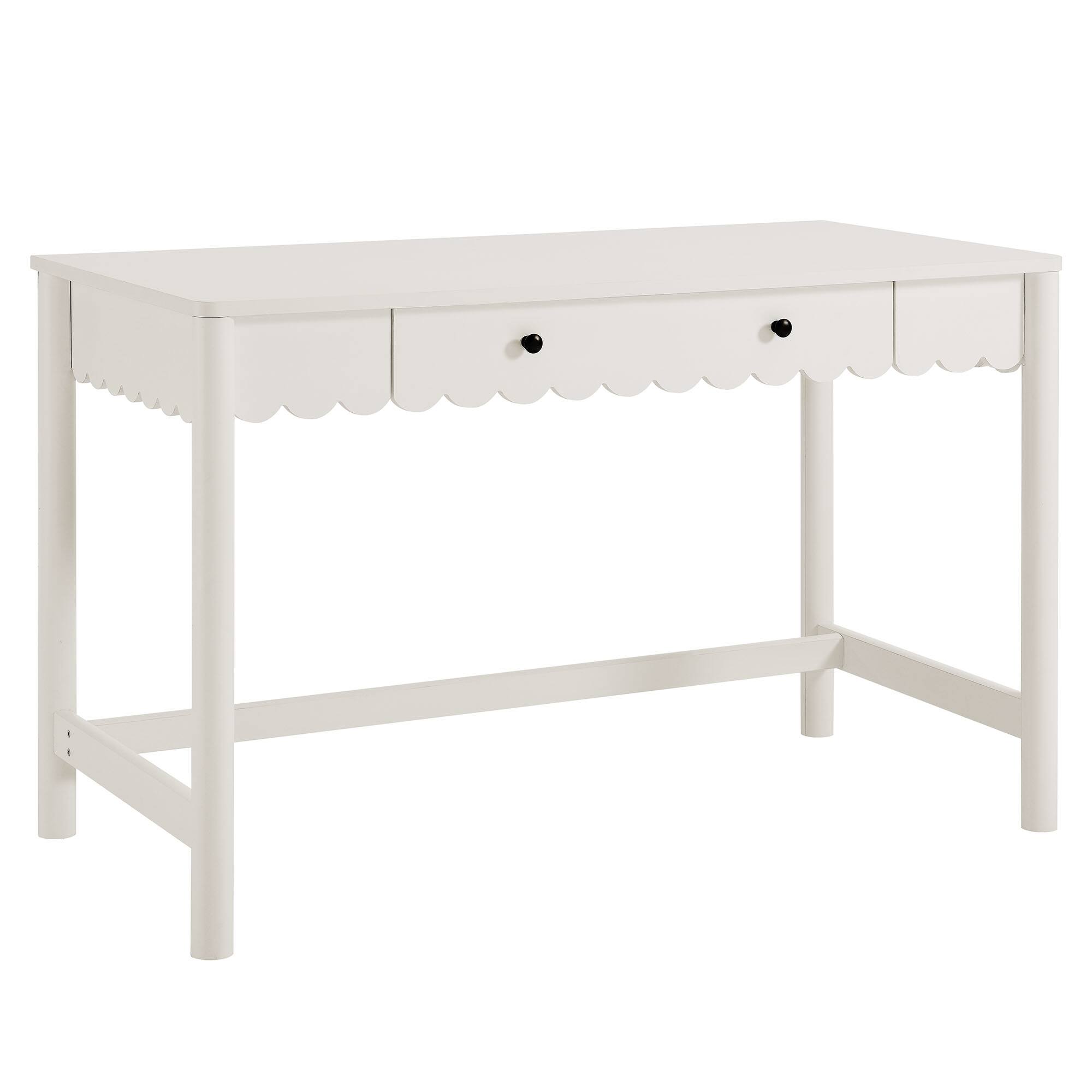 Angle. Modway - Emmeline 1-Drawer Scallop Writing Desk by Modway - White.