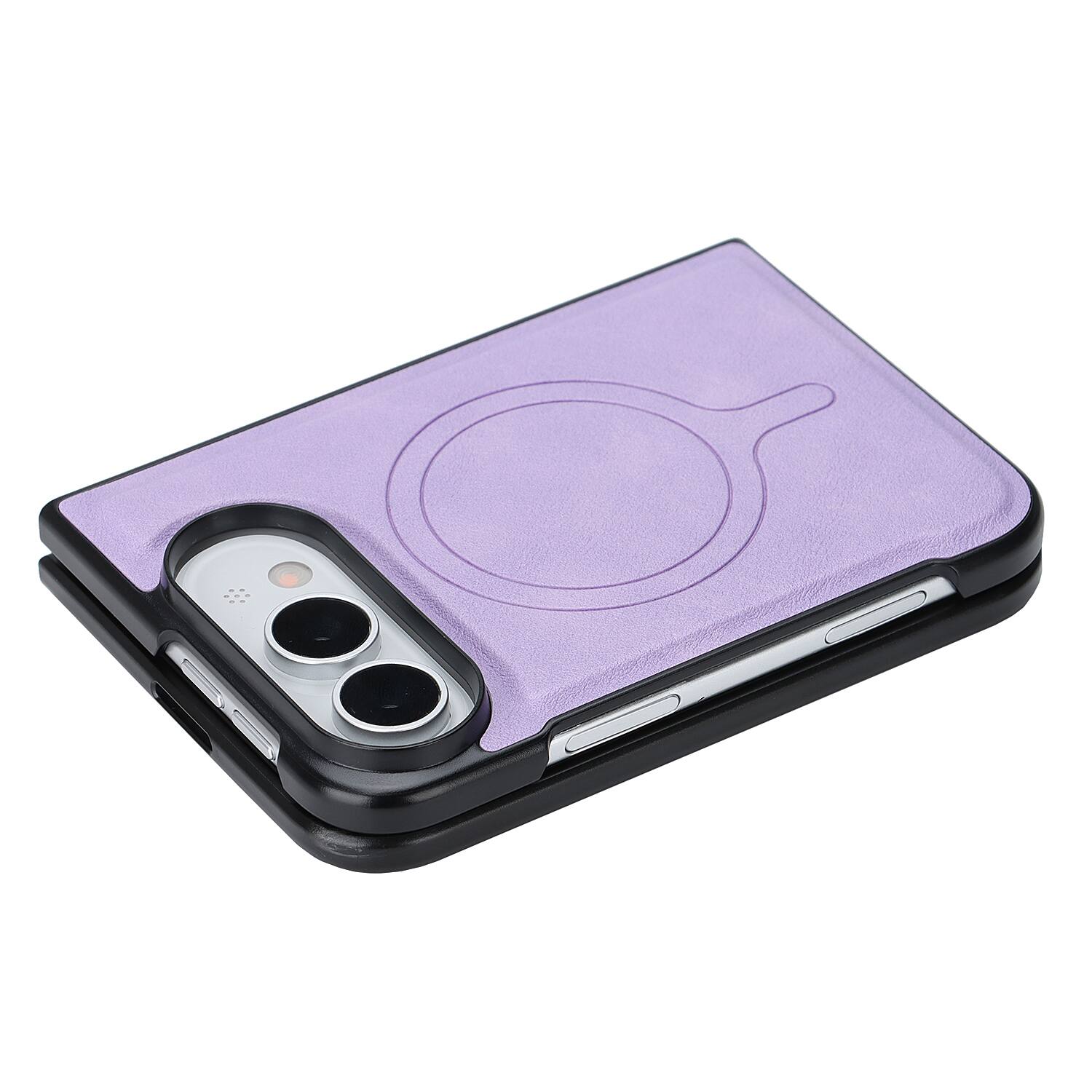 Alt View 7. UUCOVER - Magnetic Detachable Wallet Case For Apple iPhone Duo with Card Slots, Kickstand, Compatible with MagSafe Slim Back Cover - Purple.