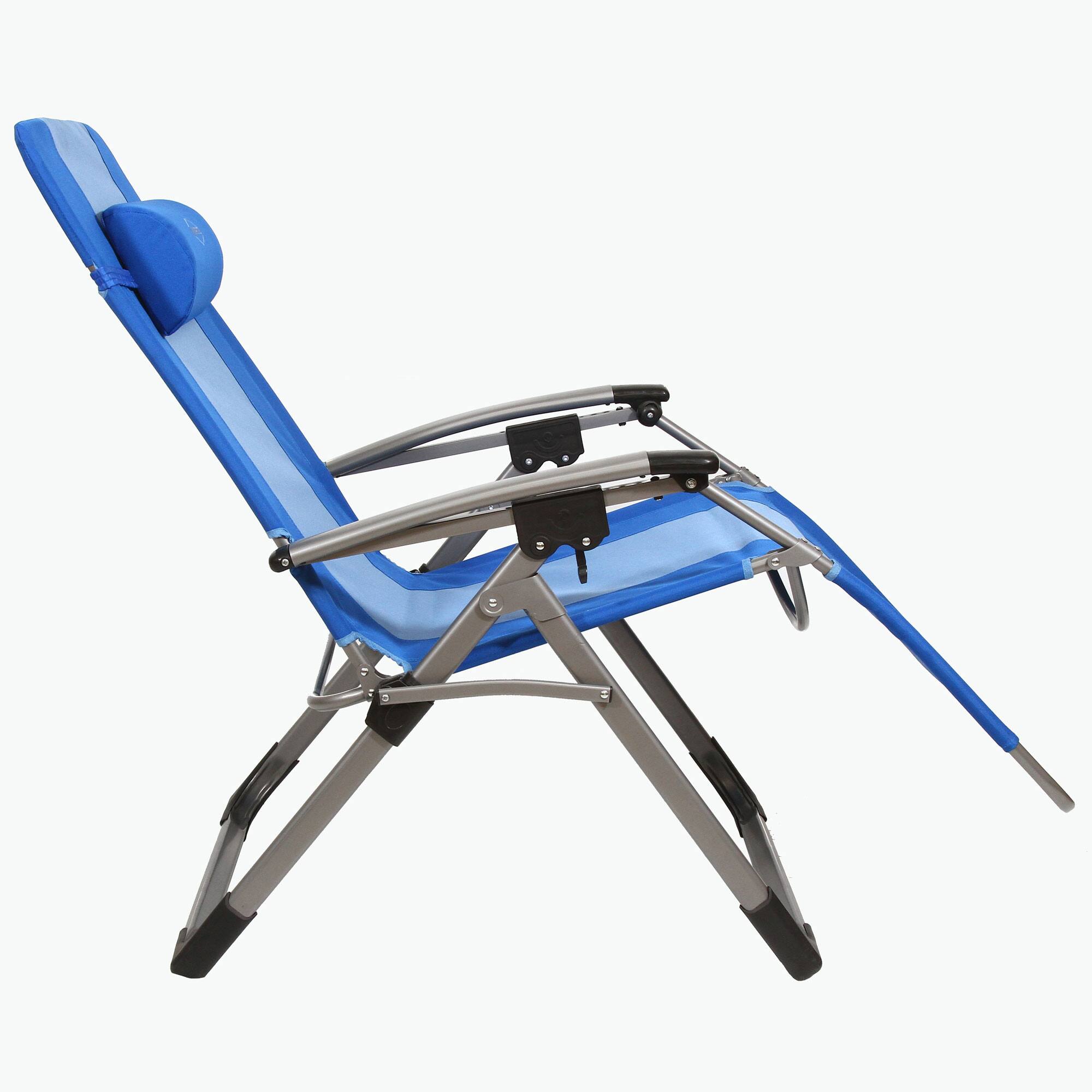 Alt View 10. Kamp-Rite - Kamp-Rite Outdoor Folding Reclining Zero Gravity Chair w/Headrest Pillow, Blue - Blue.