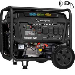 Westinghouse - 12,500/9,500-Watt Tri-Fuel Gas, Propane, Natural Gas Powered Portable EFI Generator, Remote Electric Start, 50A Outlet - Black