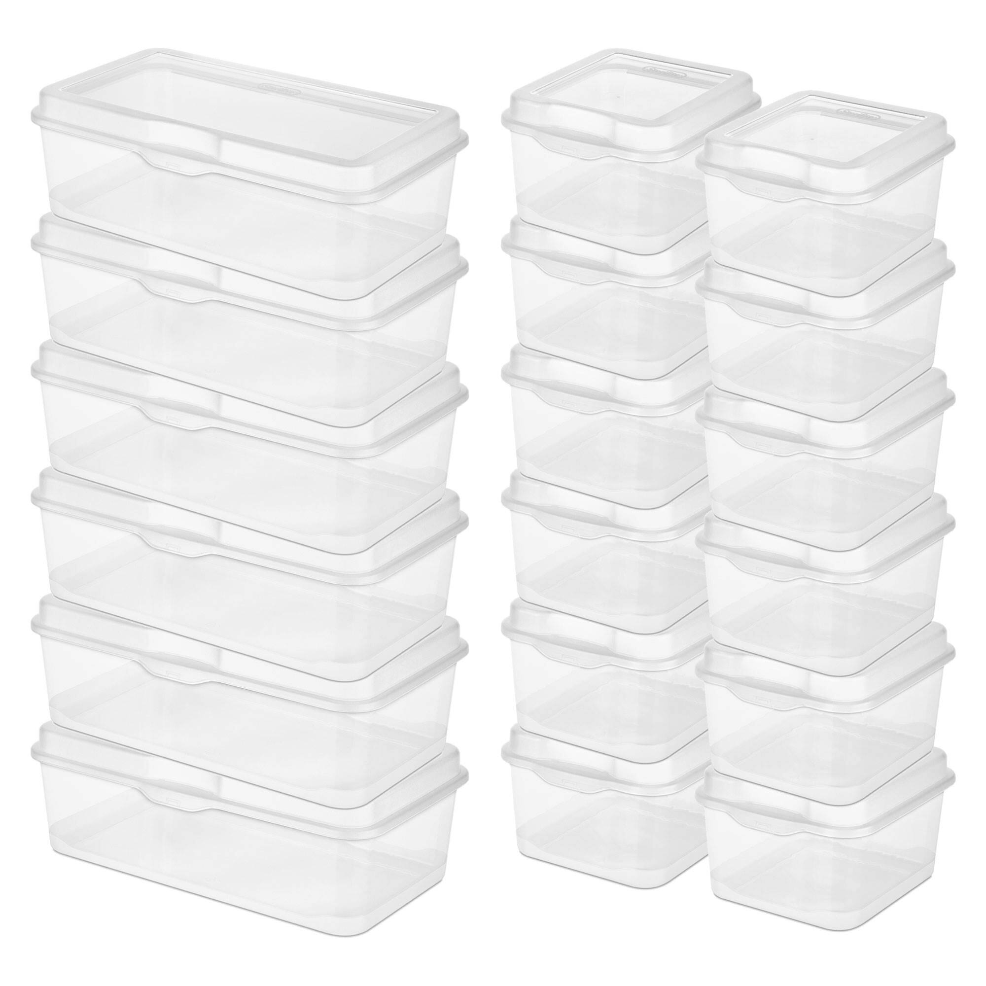 Front. Sterilite - Sterilite Large Latching Storage Box, 6 Pack, and Small Latching Storage Box, 12 Pack.