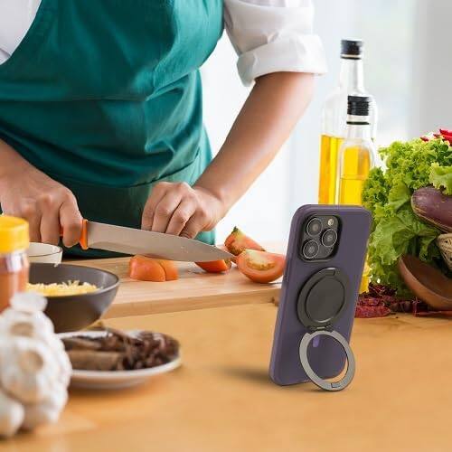 Left. PARKER SLATER - Magnetic Ring Holder for iPhone - Black - Matt Black.