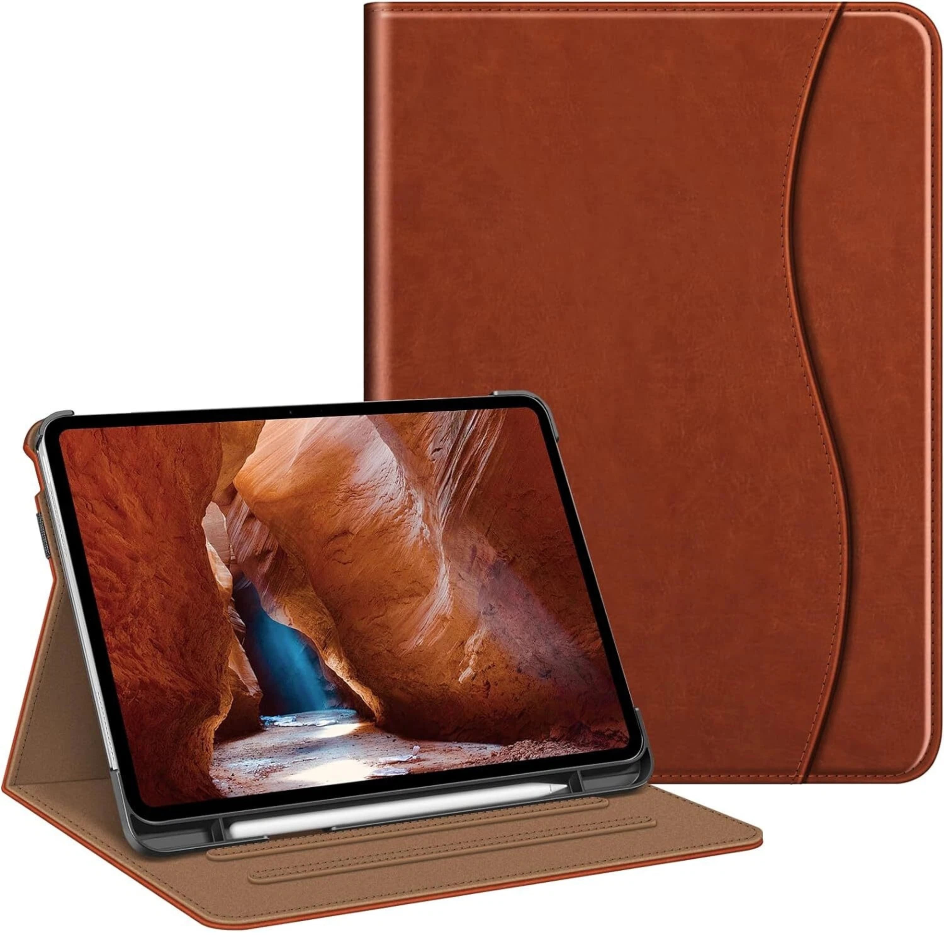 Kitcheniva - Multiple Angle Stand Case For iPad Pro 11 Inch M4 Smart Viewing Cover - Brown
