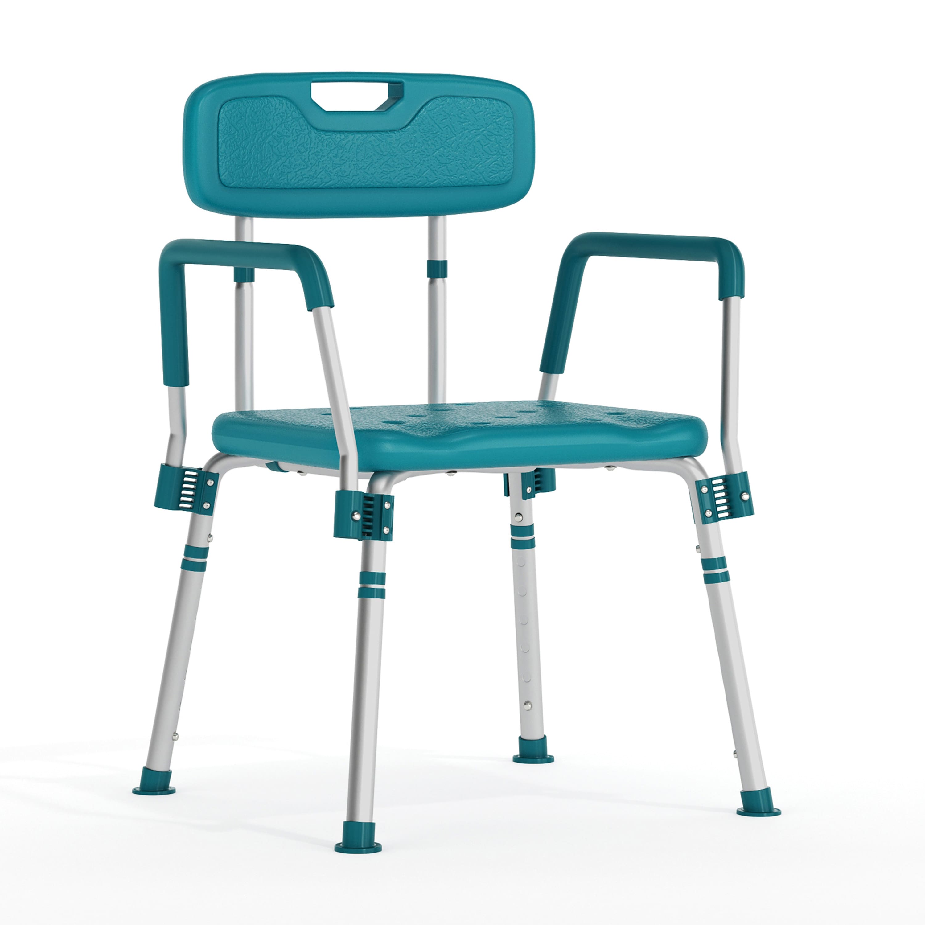 Emma + Oliver - 300 Lb. Capacity Quick Release Back & Arm Shower Chair - Teal