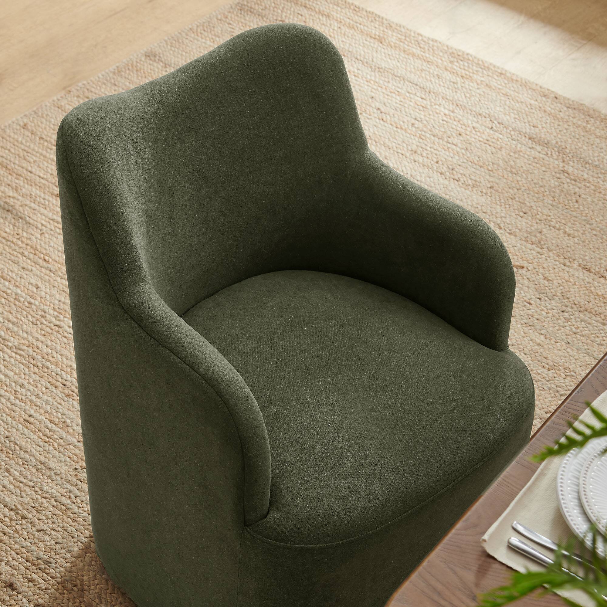 Alt View 1. Modway - Cordelle Linen Blend Swivel Dining Chair by Modway - Sage.