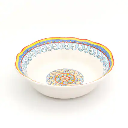 Front. Euro Ceramica Home - Duomo 10" Serving Bowl - gold.