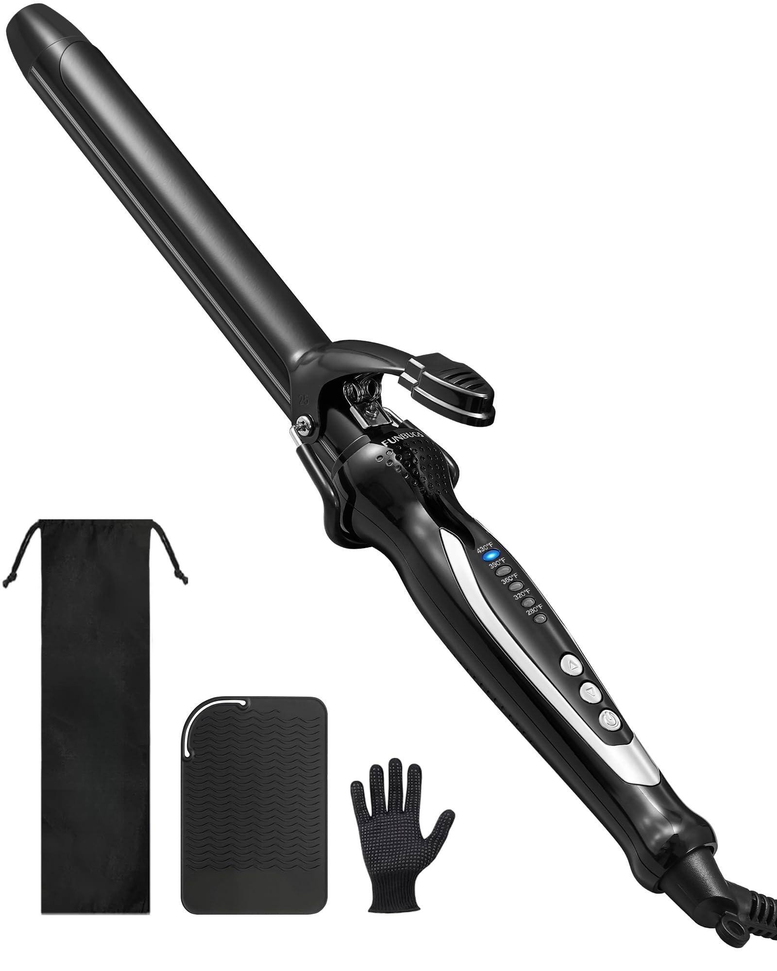 TECH SAFARI 1 25 Double Ceramic Long Curling Iron Extended Wand 5 Heat ...