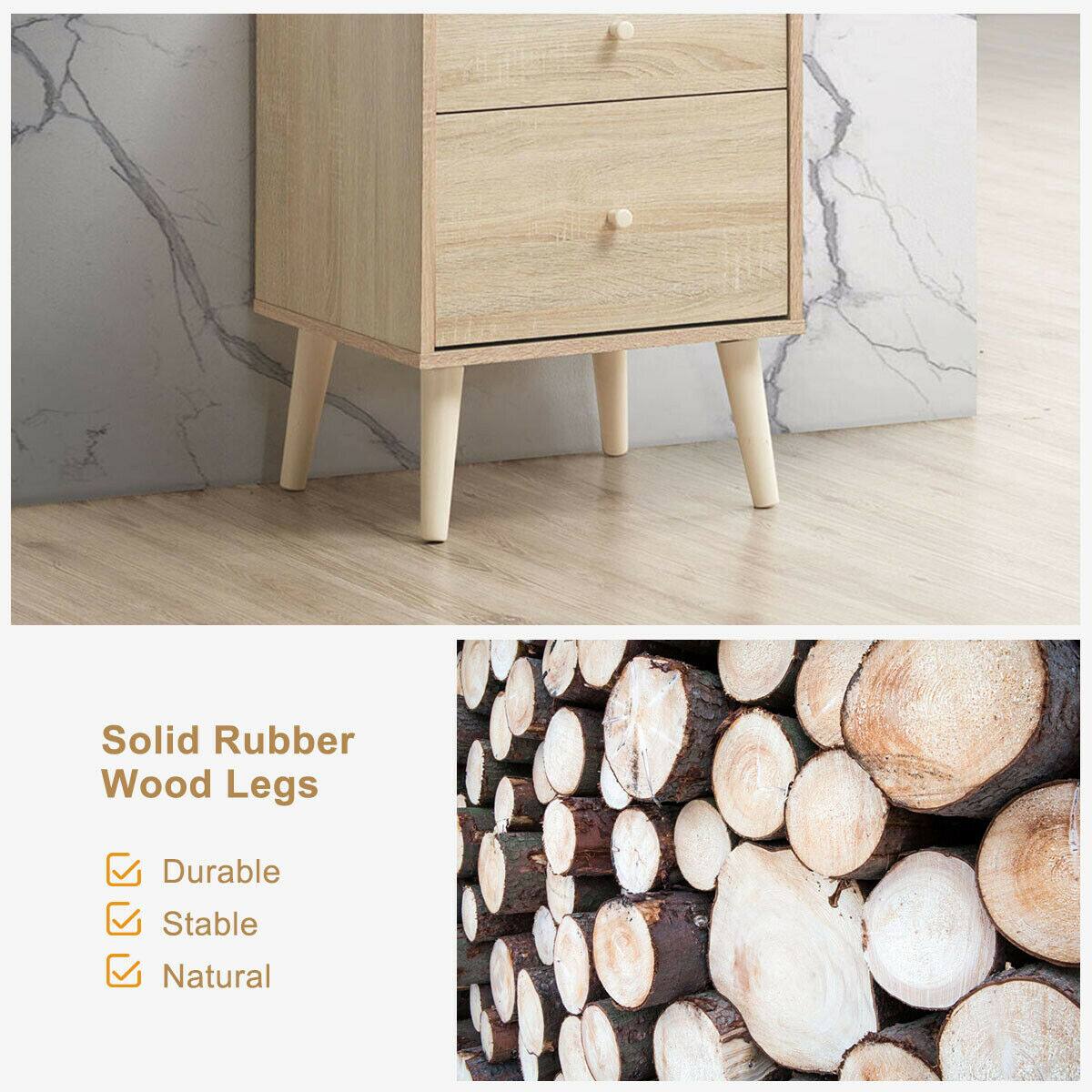 Solid Rubber Wood Legs Durable Stable Natural