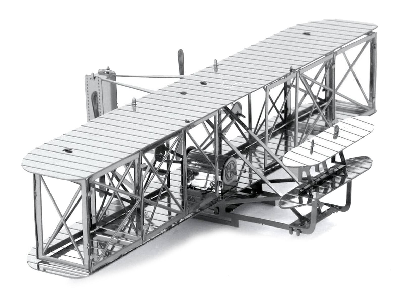 Left. Metal Earth - Model Kit Wright Brothers Airplane (Moderate Difficulty) Steel Model by Metal Earth - Silver.