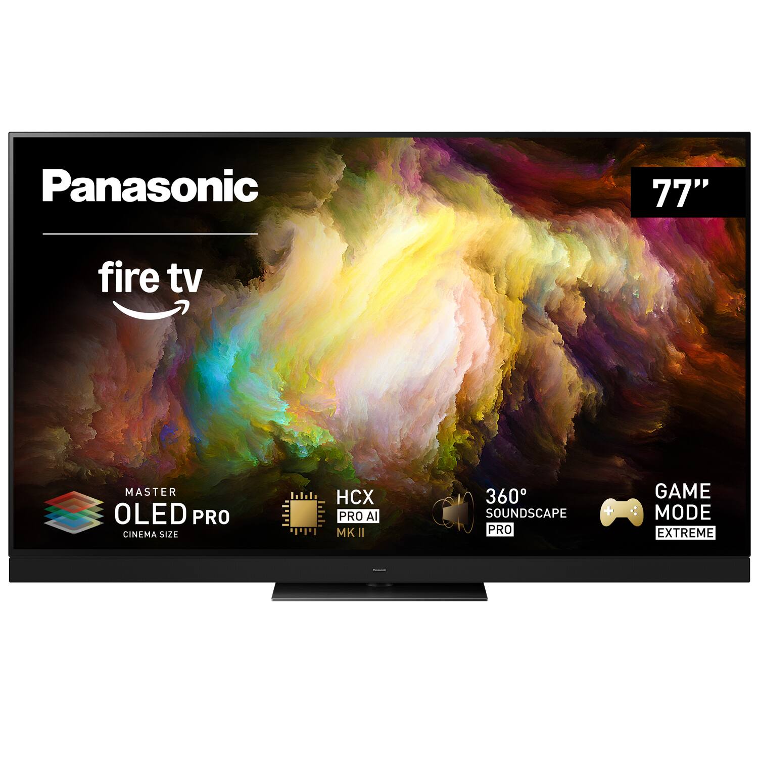 Panasonic
77"
fire tv
MASTER OLED PRO
CINEMA SIZE
HCX PRO AI MK II
360° SOUNDSCAPE PRO
GAME MODE EXTREME
